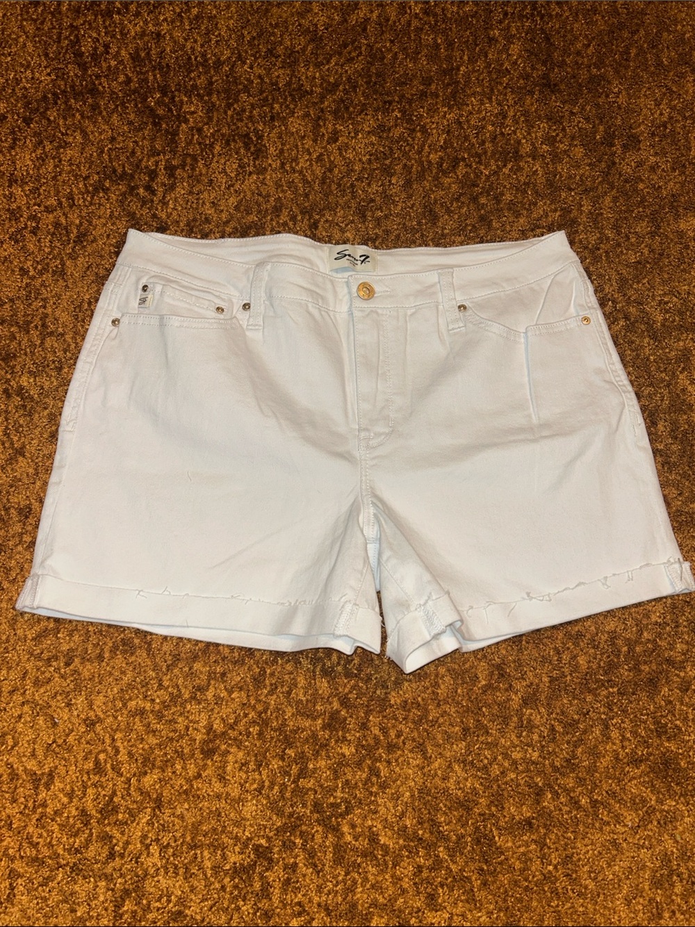Seven7 White Denim Shorts